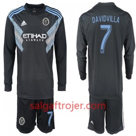 New York City Fodboldtrøjer DAVIDVILLA 7 Børn Udebanesæt 2018/19 Langærmet